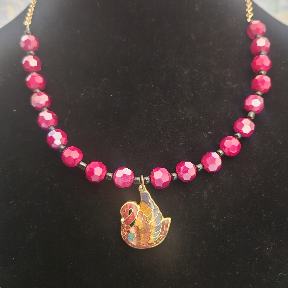 Artisan made cloisonne with glass beads
